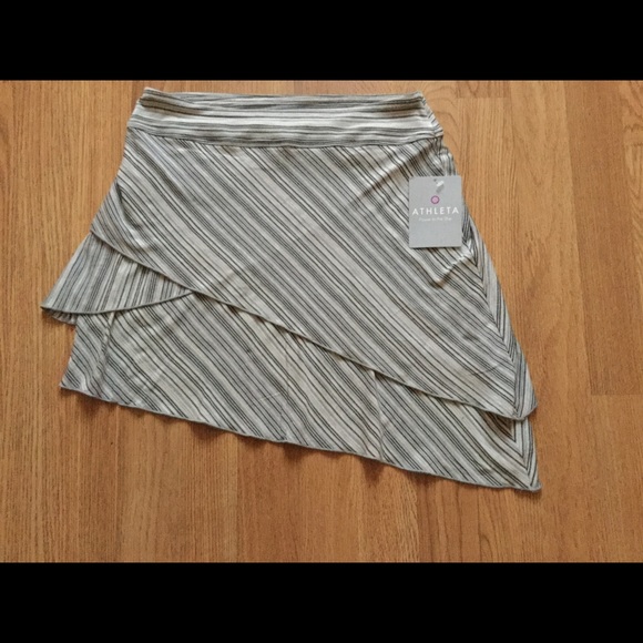 Athleta gray striped asymetrical flare skirt - Picture 1 of 5